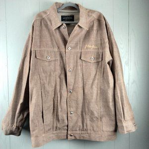 Vintage Phat Farm Denim Jacket Mens XXXL Brown Hong Kong Buttons Trucker Hip Hop